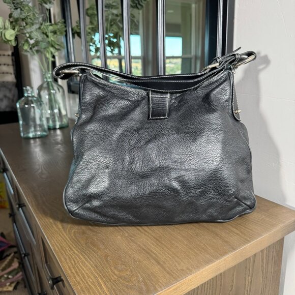 FURLA Black Pebbled Leather Hobo Shoulder Bag - Picture 7 of 11